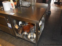Rvs werktafel, met open onderblad