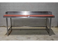 Rvs werktafel met opkant+teflon platen - afbeelding 1 van  3