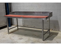 Rvs werktafel met opkant+teflon platen - afbeelding 2 van  3