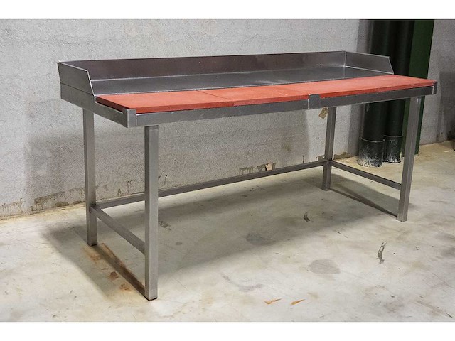 Rvs werktafel met opkant+teflon platen - afbeelding 3 van  3