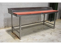 Rvs werktafel met opkant+teflon platen - afbeelding 3 van  3