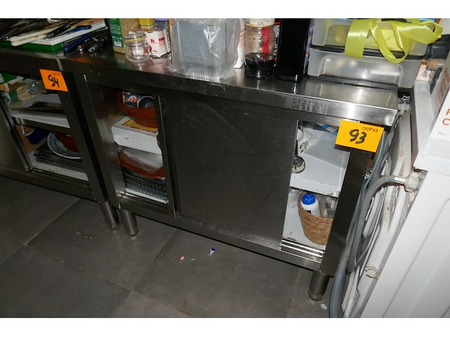 Rvs werktafel met schuifdeuren - afbeelding 1 van  2