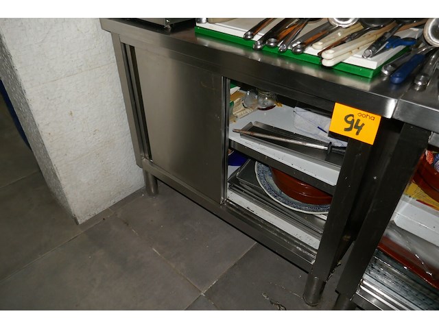 Rvs werktafel met schuifdeuren - afbeelding 1 van  2