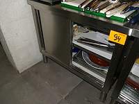 Rvs werktafel met schuifdeuren - afbeelding 1 van  2