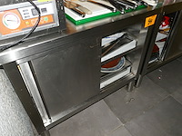 Rvs werktafel met schuifdeuren - afbeelding 2 van  2