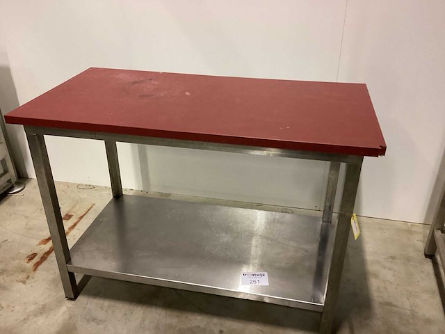 Rvs werktafel met teflon blad rvs werktafel - afbeelding 1 van  2