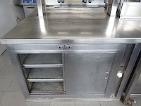 Rvs werktafel met warmtekast cmc