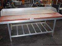 Rvs werktafel vv kunststoffen werkblad afm 200x90cm - afbeelding 1 van  1