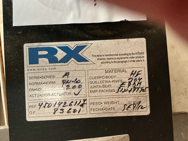 Rx dn 200 vlinderklep afsluiter - afbeelding 1 van  2