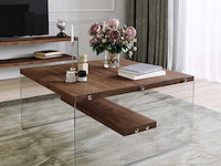 S1 salontafel | gehard glas | walnoot - afbeelding 1 van  5