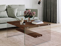 S1 salontafel | gehard glas | walnoot - afbeelding 2 van  5