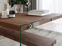 S1 salontafel | gehard glas | walnoot - afbeelding 3 van  5