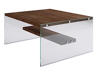 S1 salontafel | gehard glas | walnoot - afbeelding 4 van  5