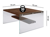 S1 salontafel | gehard glas | walnoot - afbeelding 5 van  5