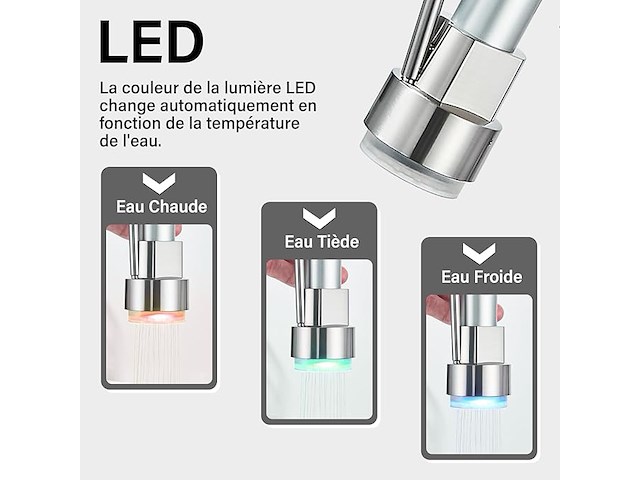 Saeuwtowy 3-kleuren led-keukenkraan - afbeelding 3 van  5