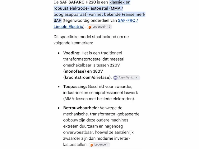 Saf - safarc h220 - de machine van het booglassen - afbeelding 1 van  3