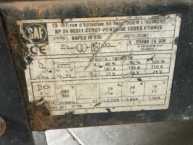 Saf safex m250 elektrode lasapparaat - afbeelding 4 van  4