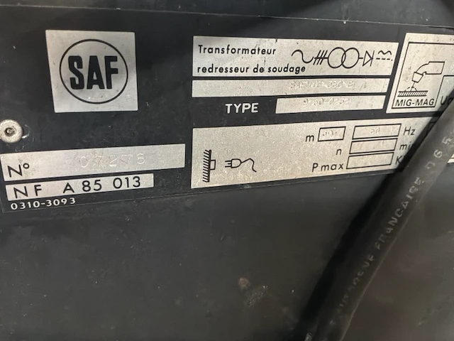 Saf safmig 380 bl mig/mag lasapparaat met draadaanvoerunit - afbeelding 9 van  10