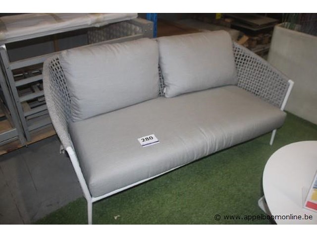 Safara sofa 2.5-zit aluminium wit mat + rope ow light grey mélangé - afbeelding 1 van  1