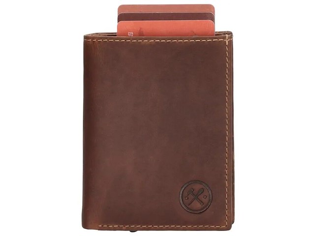 Safety wallet - leder - rfid - hide & stitch - bruin - afbeelding 4 van  4