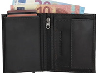 Safety wallet - leder - rfid - hide & stitch - zwart - afbeelding 1 van  4