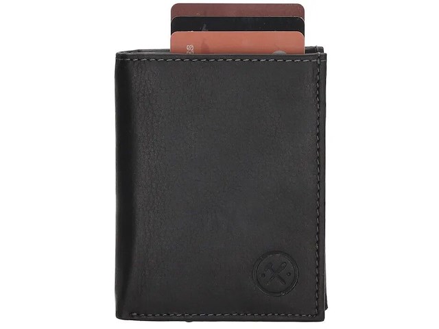 Safety wallet - leder - rfid - hide & stitch - zwart - afbeelding 3 van  4