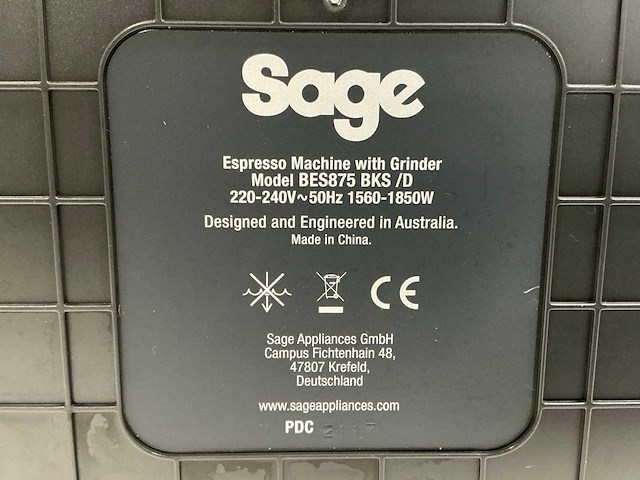 Sage bes875 bls /d koffie- & espressomachine - afbeelding 5 van  5