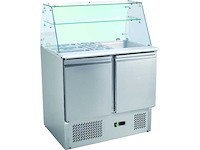 Saladette 2-deurs koelkast met roestvrijstalen glazen deksel - gekoeld - afbeelding 1 van  1