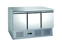 Saladette 3-deurs roestvrijstalen koelkast - gekoeld (3x)