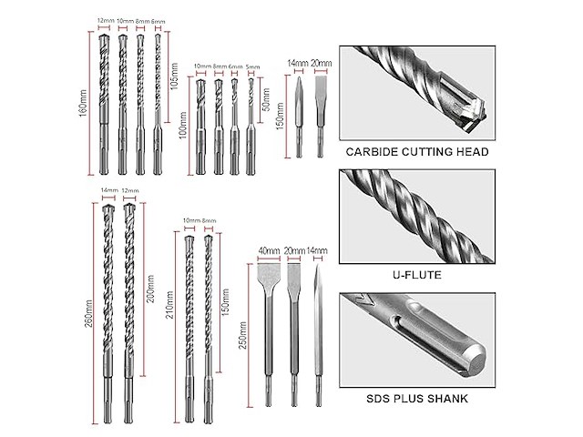 Sali 17-delige sds plus boor- en beitelset - afbeelding 3 van  3