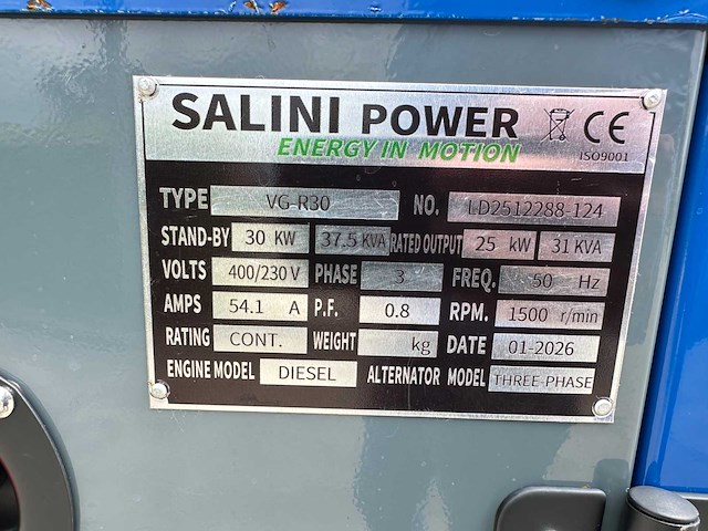 Salini power - 2026 - vg-r30 - stroomgenerator - afbeelding 2 van  7