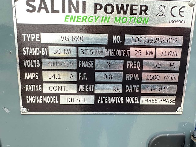 Salini power - 2026 - vg-r30 - stroomgenerator - afbeelding 10 van  14