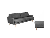 Salon argo donker grijs 3-zit + ottoman - afbeelding 1 van  6