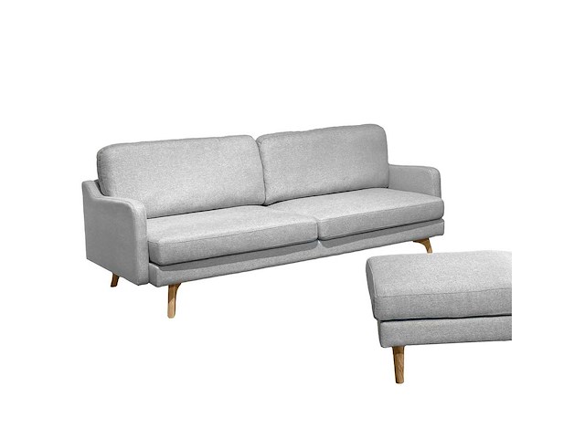 Salon argo licht grijs 3-zit + ottoman - afbeelding 1 van  4