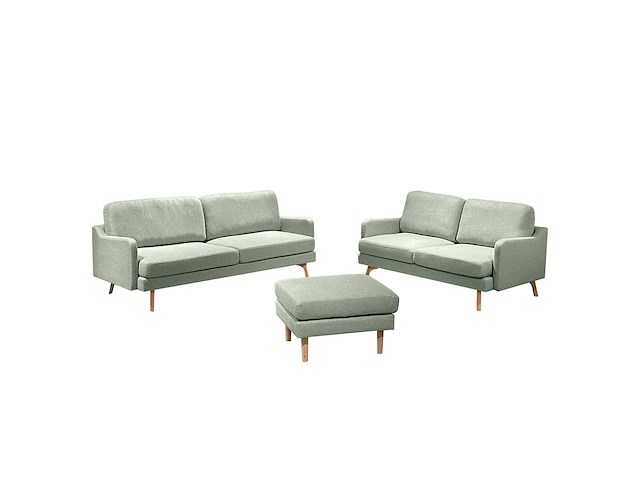 Salon argo mint groen 3-zit + 2-zit + ottoman - afbeelding 1 van  8