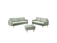 Salon argo mint groen 3-zit + 2-zit + ottoman - afbeelding 1 van  6
