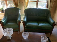 Salon in groen leder - afbeelding 1 van  3