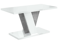 Salontafel - glanzend wit / beton uiterlijk - afbeelding 3 van  4