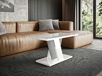 Salontafel - glanzend wit / beton uiterlijk