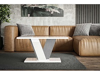 Salontafel - glanzend wit / beton uiterlijk