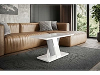 Salontafel - glanzend wit / beton uiterlijk - afbeelding 2 van  7