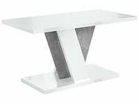Salontafel - glanzend wit / beton uiterlijk - afbeelding 3 van  7