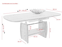Salontafel - sonoma eiken-effect - uitschuifbaar en in hoogte verstelbaar - afbeelding 6 van  9