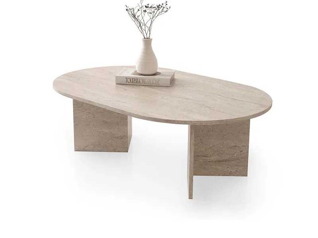 Salontafel - travertine-effect - afbeelding 1 van  6