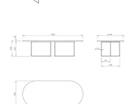 Salontafel adil 136cm - lichte eik/zwart - afbeelding 6 van  6