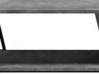 Salontafel albérique 1 open vak en 1 opbergvak aan de zijkant-beton/matzwart - afbeelding 3 van  7