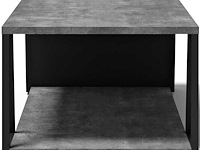 Salontafel albérique 1 open vak en 1 opbergvak aan de zijkant-beton/matzwart - afbeelding 4 van  7