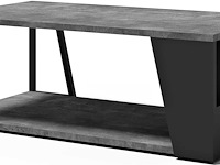 Salontafel albérique 1 open vak en 1 opbergvak aan de zijkant-beton/matzwart - afbeelding 5 van  7