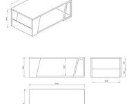 Salontafel albérique 1 open vak en 1 opbergvak aan de zijkant-beton/matzwart - afbeelding 6 van  7