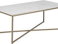 Salontafel alisma 120x60cm - wit marmer/ goud - afbeelding 6 van  6